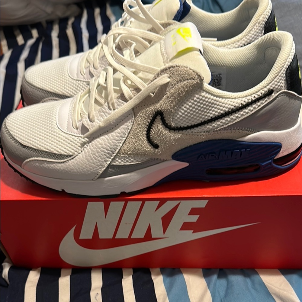 Nike Air Max White and Blue Sneakers